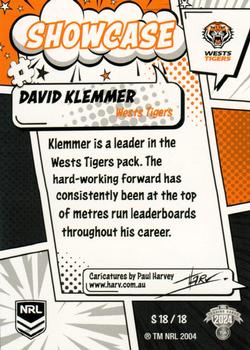 2024 NRL Traders Titanium - Showcase Caricatures #S18 David Klemmer Back